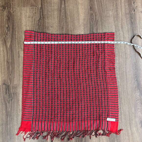 Pashmina Red Blue Check Shaw Scarf Wrap - Picture 7 of 11
